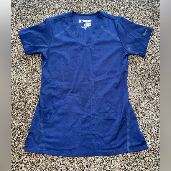Navy Blue V-Neck Scrub Top Grey’s Anatomy By Barco - Picture 5 of 5